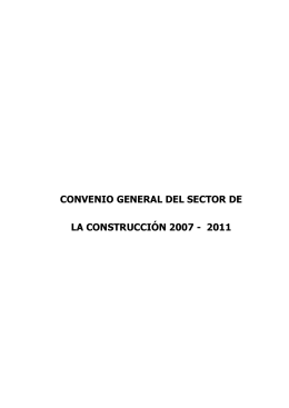 convenio general del sector de la construcción 2007