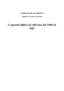 I cognomi diffusi ad Allerona dal 1600 ad oggi