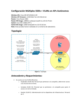 Configuración Múltiples SSIDs + VLANs en APs Autónomos Topología