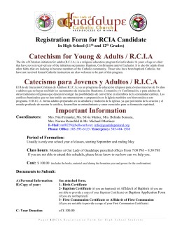 RCIA for HS Registration Form
