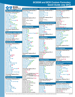 BCBSM/BCN Formulary Quick Guide - July 2012