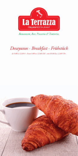 Desayunos · Breakfast · Frühstück