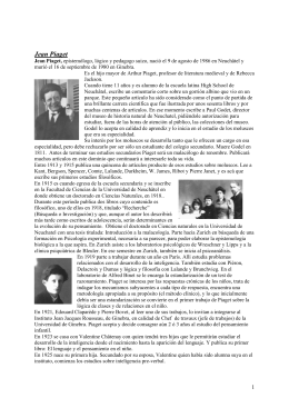 Jean Piaget - Facultad de Psicología