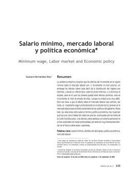 Salario mínimo, mercado laboral y política económica