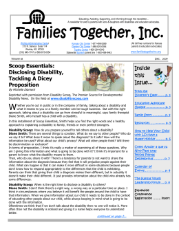 Scoop Essentials: Disclosing Disability, Tackling A Dicey