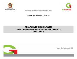 REGLAMENTO DISCIPLINARIO 10os. JUEGOS DE LAS