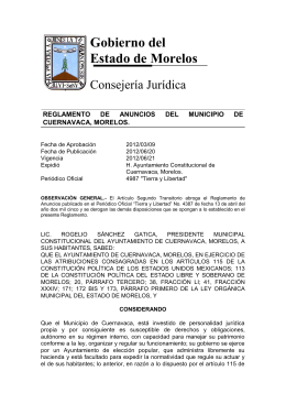 Reglamento de Anuncios del Municipio de Cuernavaca, Morelos