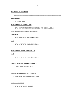 1 ORGANISMO AYUNTAMIENTO RELACIÓN DE FAXES