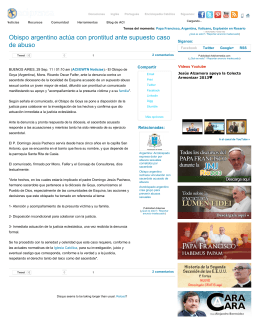 Obispo argentino actúa con prontitud ante supuesto caso de abuso