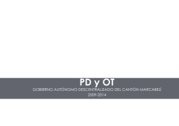 PD y OT - Sistema Nacional de Información