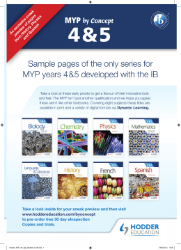 Sample pages of the only series for MYP years 4 & 5