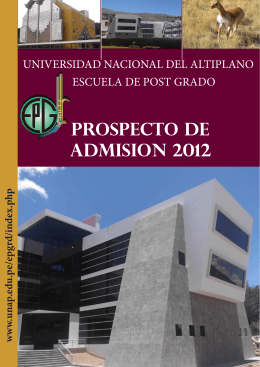 prospecto de admision 2012 - Universidad Nacional del Altiplano