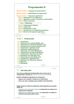 Tema 7. Ordenación - Grupo de Computadores y Tiempo Real