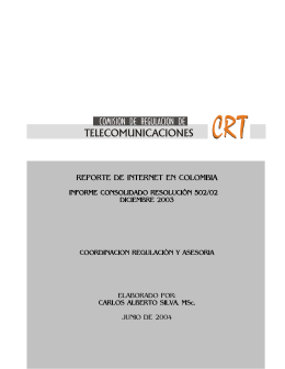 REPORTE DE INTERNET EN COLOMBIA