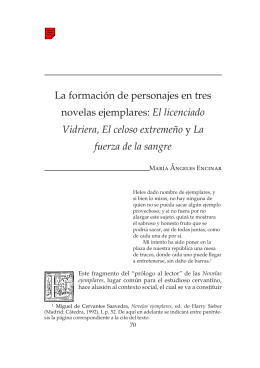La formación de personajes en tres novelas ejemplares: "El - H-Net