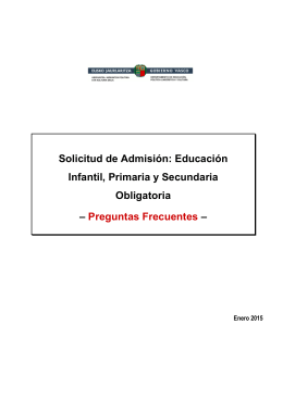 Solicitud de Admisión: Educación Infantil, Primaria y Secundaria