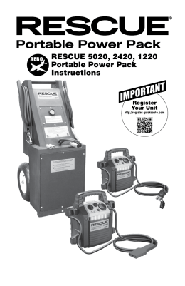 RESCUE 5020, 2420, 1220 Portable Power Pack Instructions