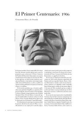 El Primer Centenario: 1906 - Revista de la Universidad de México