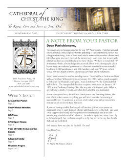 Dear Parishioners - Cathedral of Christ the King