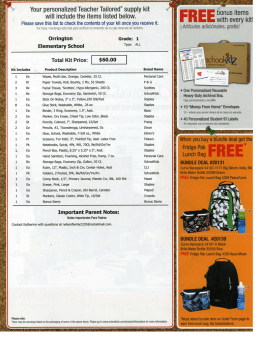 Your personalized Teacher Tailored® supply kit a