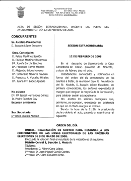 ACTA DE SESIÓN EXTRAORDINARIA, URGENTE DEL