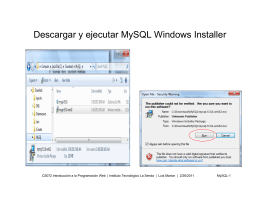 Descargar y ejecutar MySQL Windows Installer