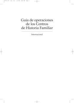 Guía de operaciones de los Centros de Historia Familiar
