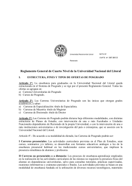 Reglamento General de Cuarto Nivel de la UNL