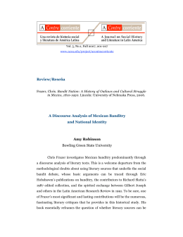 Review/Reseña A Discourse Analysis of Mexican Banditry and