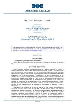 Ley 22/2003, de 9 de julio, Concursal.