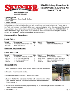 Installation: 1994-2001 Jeep Cherokee XJ Transfer