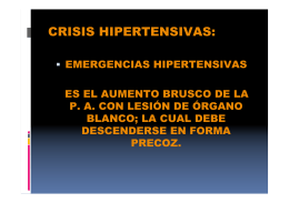 Urgencia y emergencia hipertensiva. Dr. Luis Pompozzi