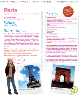 Precios París - GANESHA viajes