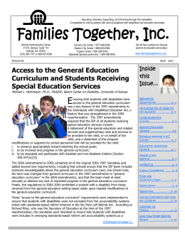 Access to the General Education Curriculum and Students