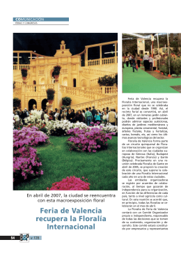 Feria de Valencia recupera la Floralía Internacional