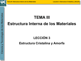 TEMA III Estructura Interna de los Materiales