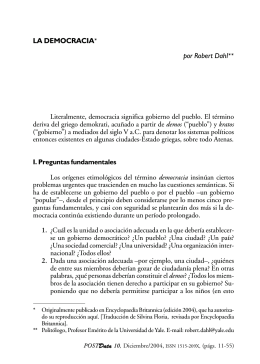 LA DEMOCRACIA* por Robert Dahl**