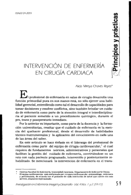 Intervención de enfermería en cirugía cardiaca