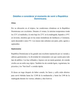 Detalles a considerar al momento de venir a República Dominicana.