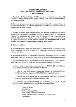BASES COMPLETAS DEL VIII CONCURSO LITERARIO