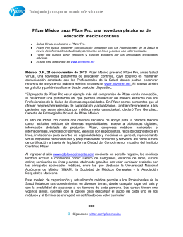 Pfizer México lanza Pfizer Pro, una novedosa plataforma de
