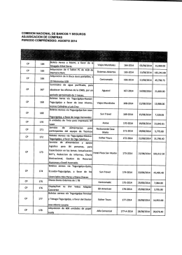agosto 2014 - Comisión Nacional de Bancos y Seguros