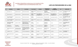 LISTA DE PROVEEDORES DE LA EBC