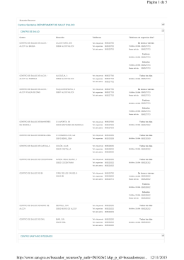 Relación de Centros por Departamentos