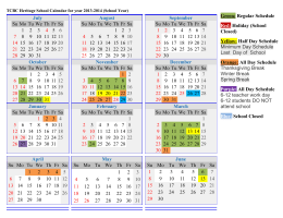 (School Closed) Yellow: Half Day Schedule Minimum Day Schedule