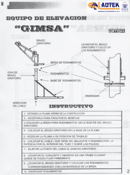 LEVANTAR EL BRAZO GIRATORIO Y COLOCAR LOS