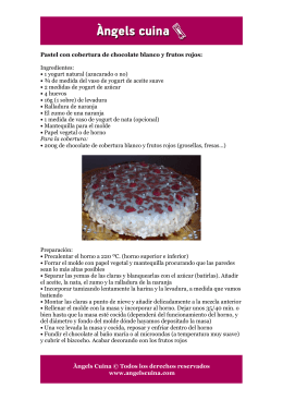 Pastel con cobertura de chocolate blanco y frutos rojos