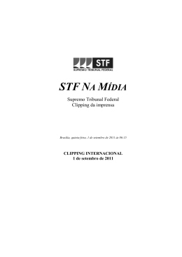 STF NA MÍDIA - Supremo Tribunal Federal