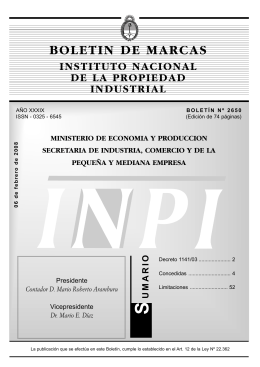 Marcas Concedidas 06-02-2008 - Instituto Nacional de la Propiedad