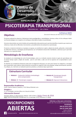 psicoterapia transpersonal - Asociación Mexicana de Alternativas